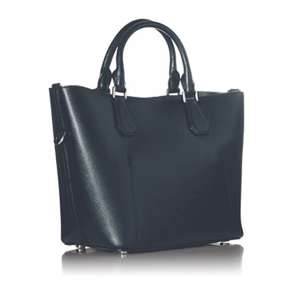 New! MICHAEL KORS Leather Greenwich Large Grab Bag Handbag Crossbody Navy Blue - Picture 6 of 16